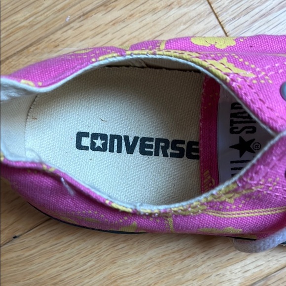 Converse Pink and Yellow Floral Sneakers - Picture 2 of 5